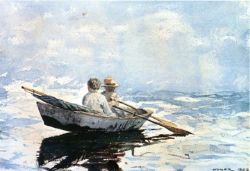 watercolor landscape Painting - Rowboat Winslow Homer watercolor